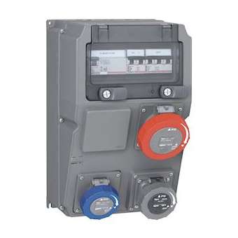 Coffret 3 prises Hypra IP66/67-55 dont 1x3P+T 32A, 1 disj, 1 inter différentiel|Legrand-LEG059874