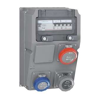 Coffret multiprise Hypra IP66/67-55 -3prises dont prise 16A 3P+T+disj+inter diff|Legrand-LEG059875