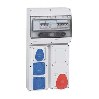 Coffret 4 prises P17 IP44 - 1x3P+N+T 380V~ à 415V~, 1 disj. et 1 inter diff|Legrand-LEG058936