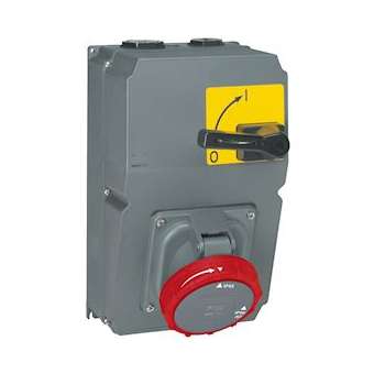 Coffret monoprise Hypra IP66/67-55 1 inter-sect + 1 x3P+T 125A 380 à 415V~|Legrand-LEG059114