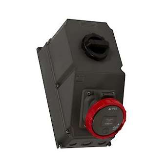 Coffret monoprise Hypra IP66/67-55 - prise 3P+T 63A 380-415V~ 3P+T + inter|Legrand-LEG059266