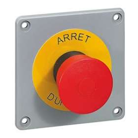 Bouton de coupure d'urgence Osmoz pour coffret P17 - plastron pré-percé|Legrand-LEG057745