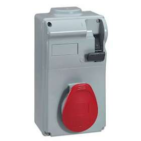 Coffret P17 IP44 avec interrupteur et 1 prise 16A 3P+N+T - 380-415V~ - 50-60Hz|Legrand-LEG056606