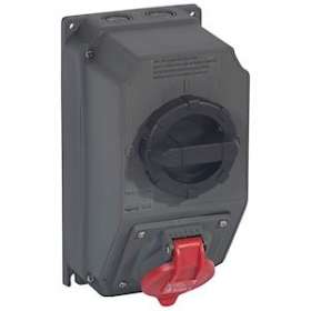 Coffret monoprise Hypra IP44 -1prise 3P+T 16A 380V~ à 415V~ 3P+T +1 interrupteur|Legrand-LEG059209