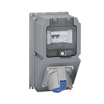 Coffret monoprise Hypra IP44 - prise 3P+T 32A 380-415V~ + Prisinter + disj. diff|Legrand-LEG059228