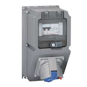 Coffret monoprise Hypra IP44 - prise 3P+T 32A 380-415V~ + Prisinter + disj. diff|Legrand-LEG059228