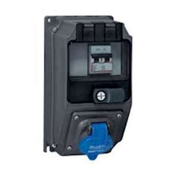 Coffret monoprise Hypra IP44 - 1 prise 2P+T 32A 200V~ à 250V~ et 1 disjoncteur|Legrand-LEG059246