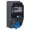 Coffret monoprise Hypra IP44 - prise 2P+T 32A 200V~ à 250V~ + disjoncteur diff