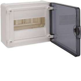 Coffret saillie 8 M porte transp.|Hager-HAGVS108TR