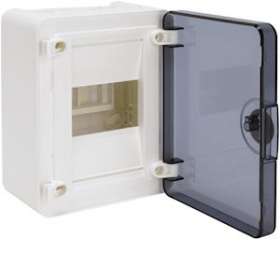 Coffret saillie 4 M porte transp.|Hager-HAGVS104TR