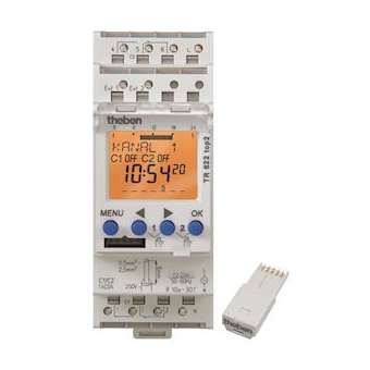 Interrupteur horaire digital 24h 7j 2 module 2 c inv 12 à 24v uc|Theben-THB6224100