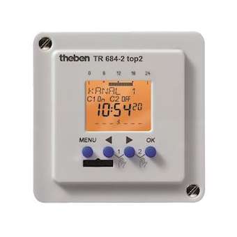 Interrupteur horaire digital 69x69 2 c top2|Theben-THB6840101