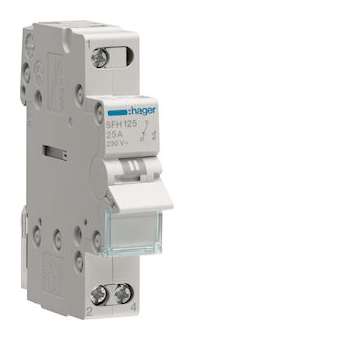 Inverseur modulaire 1 pôle 25A, point commun amont, I-II|Hager-HAGSFH125