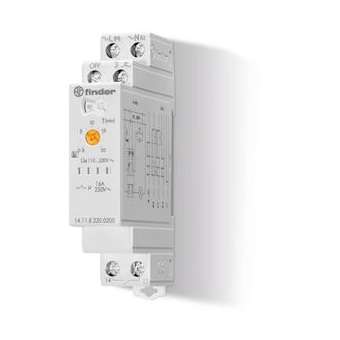 Minuterie cage d'escalier 4 fonctions 1NO 16A 230V AC, 30s à 20 minutes|Finder-FID141182300300PAS