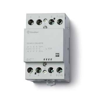 Contacteur modul 3NO+1NC 63A 12V AC/DC, AgSnO2,indicat méca,contact miroir|Finder-FID226400124717