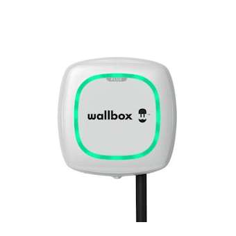 Borne murale de rechargement Pulsar Plus noire avec câble attaché 7m, 22 kw avec|Wallbox France-WBXPLP1-M-2-4-9-001