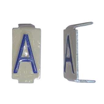 Lot 25 lettres A 6x11 Alu ivoire/bleu|Michaud-MIHCD022