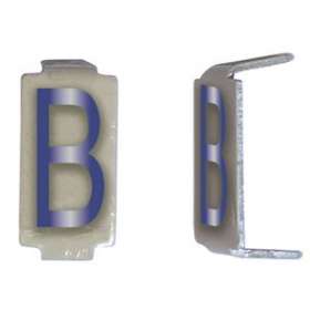 Lot 25 lettres B 6x11 Alu ivoire/bleu|Michaud-MIHCD023