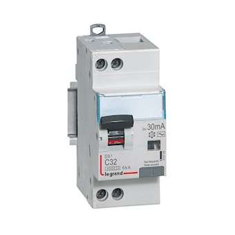 Disjoncteur diff DX³ 4500 -vis/vis- U+N 230V~ 32A- typeF-30mA -courbe C - 2M|Legrand-LEG410756