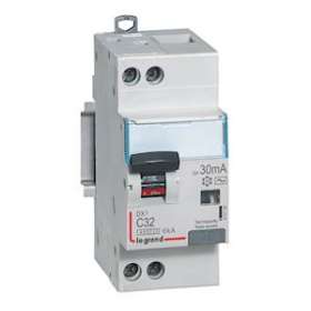 Disjoncteur diff DX³ 4500 -vis/vis- U+N 230V~ 32A- typeF-30mA -courbe C - 2M|Legrand-LEG410756