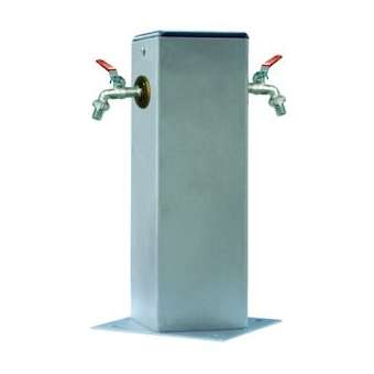 Potelet Eau Aluminium Radier équipé de 2 Robinets 1/4 tour|Seifel-SEI47236