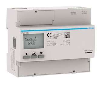 3 Phase kWhmeter direct 125A 6M AGARDIO MID|Hager-HAGECA310D