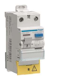 Interrupteur différentiel 1P+N 40A 30mA type AC à bornes décalées|Hager-HAGCDC140F