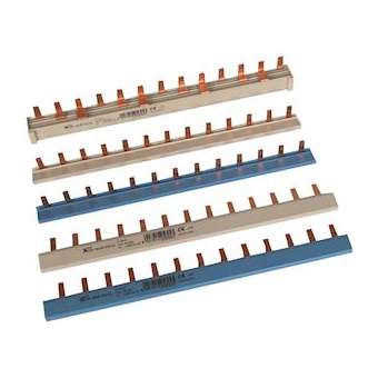 Rail de phase, 1Ph, 10qmm, coudé bleu, Stylet, 13 modules|Eaton industries-EONZ-SV-10-N-F-13