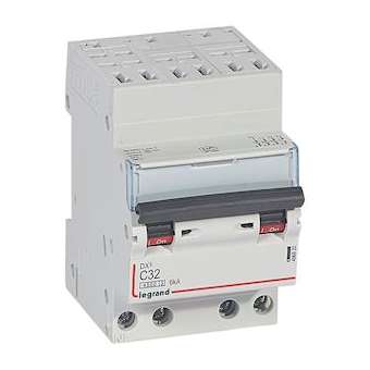 Disjoncteur DX³ 4500 - auto/vis - 4P - 400V~~ - 32A - 6kA - courbe C - 3 modules|Legrand-LEG406922