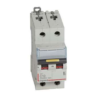 Disj. DX³ 1000kA 16kA arrivée haute/départ bas à vis 10A -courbe C -2 modules|Legrand-LEG409219