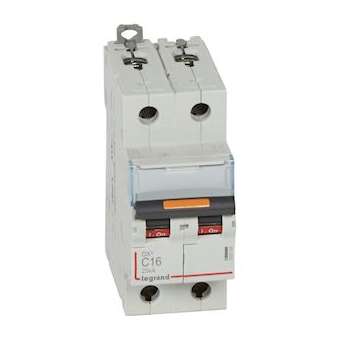 Disjoncteur DX³ 25kA arrivée haute/départ bas vis 2P 16A -courbe C - 2 mod|Legrand-LEG409768