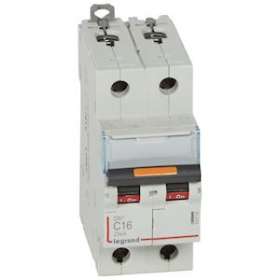 Disjoncteur DX³ 25kA arrivée haute/départ bas vis 2P 16A -courbe C - 2 mod|Legrand-LEG409768