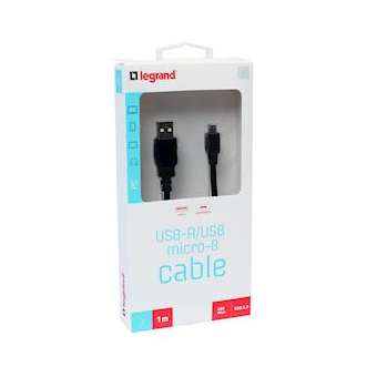 Cordon USB 2.0 mâle vers micro B mâle - 1m|Legrand-LEG090986