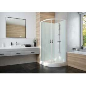 CABINE IZIGLASS2 COULISSANTE 1/4 ROND 90 MIT.MECANIQUE VERRE TRANSPARENT|Leda-LD1L11IZQ0090M