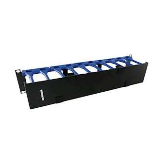 Panneau guide-câbles à goulotte haute densité 19' 2 U - Noir|Gigamedia-GGMDCMPHD2N