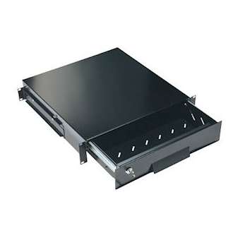 Tiroir de rangement sécurisé à glissières 19' 2 U - Noir|Gigamedia-GGMTG400N