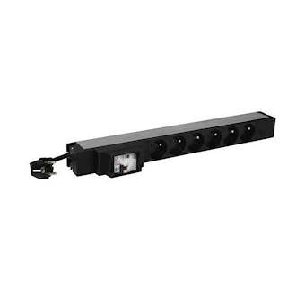 PDU 19pouces 1U LCS² - 6x2P+T - disjoncteur différentiel 16A 30 mA|Legrand-LEG646833