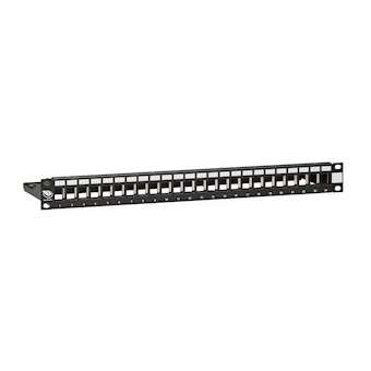 Panneau 24 ports en ligne 1U noir|Leviton-BBXMMCPNLX24SIJ2MIL
