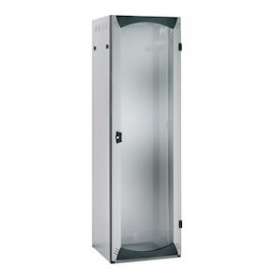Actassi Baie VDA basic 19P 38U L600 P600 pann. lat.+ arr. RAL7035 pte av. vitrée|Schneider Electric-SCHNSYVDA38U66B