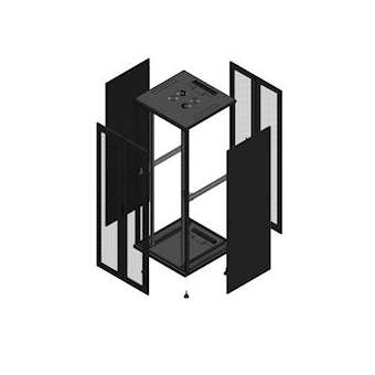 Baie S70 42 800X800 AV DBL PERF AR DBL PERF noir|Gigamedia-GGM704288PPDPPD