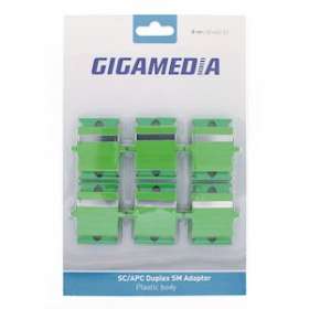 Lot de 6 raccords SC/APC duplex monomode|Gigamedia-GGM6RACSCAPCD