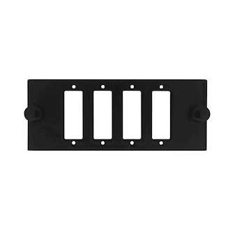 Module à équiper pour 4 raccords SC duplex / LC quad - Noir|Gigamedia-GGMPAB4CD