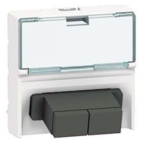 Prise traversée fibre optique Mosaic - 2xSC - 2 modules - blanc|Legrand-LEG078617