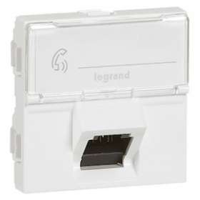 Prise RJ45 catégorie6 STP inclinées à 45DEG Mosaic 2 modules - blanc|Legrand-LEG076507