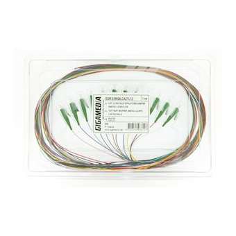 Lot 12 pigtails LC/APC G657A2 TIGHT BUFFER 2M|Gigamedia-GGMS3MG6LCA2TL12