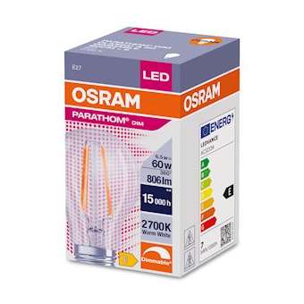 OSRAM LED FIL DIM CLA60 Claire 827 E27 6,5W 806lm Verre|Ledvance-OSR591172