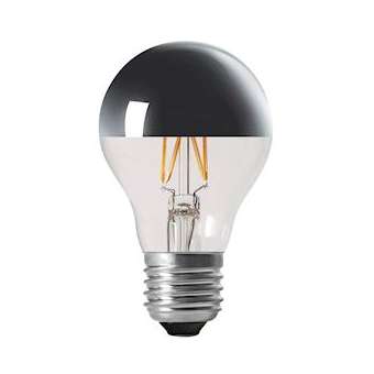 Lampe déco Calotte argentée A60 E27 LED 4,1W 2500K 320lm, 25000H, dimmable|Aric-ARI20118