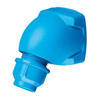 Poignée coudée Poly bleu Size.1 +presse étoupe 9-18MM|Marechal-MAR511P6D18