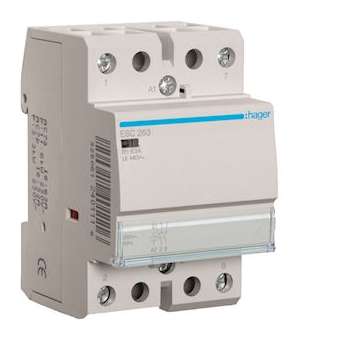 Contacteur 63A, 2F, 230V|Hager-HAGESC263