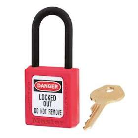 Cadenas Zenex Rouge - Clé différente retenue - Anse nylon - Diamètre 6 mm|Master lock europe-SKP406RED